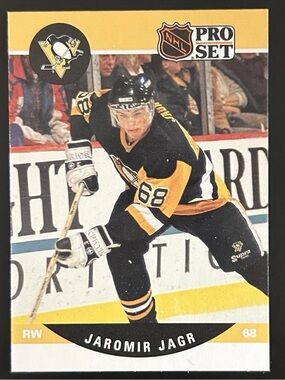 Jaromir Jagr 1990/91 Pro Set  Penguins Rookie RC Hockey Card